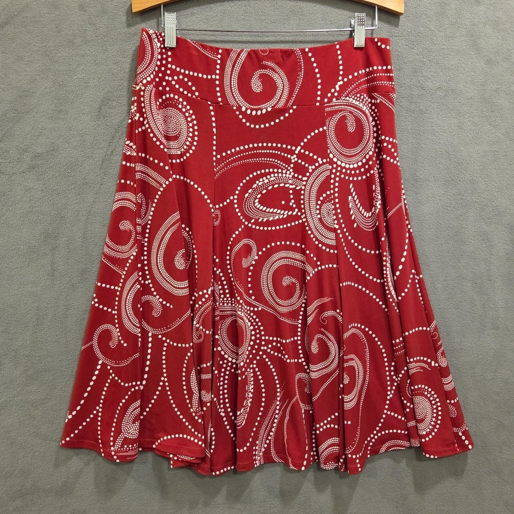 Susan Graver Liquid Knit Midi Skirt Women's Size Medium Office Business Classic - Picture 2 of 7